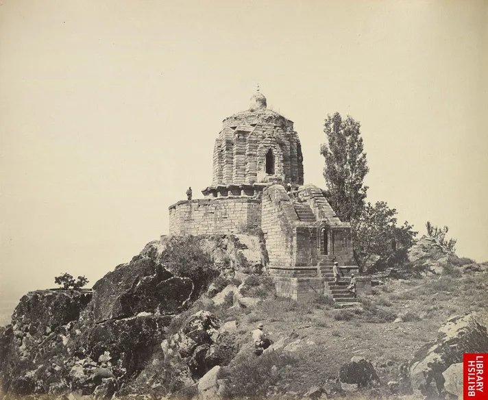Takht-i-Suleiman, Srinugger Srinagar," a photo by Samuel Bourne, 1860's* (BL) The Shankaracharya hill where he is said t