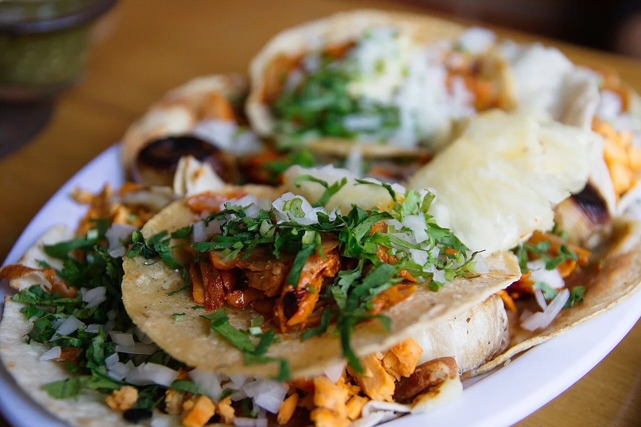 Plate of tacos al pastor