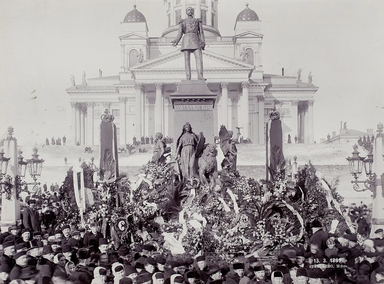 Alexander II, also known as the Grand Duke of Finland, was well regarded among the majority of Finns.[70] Statue of Alex