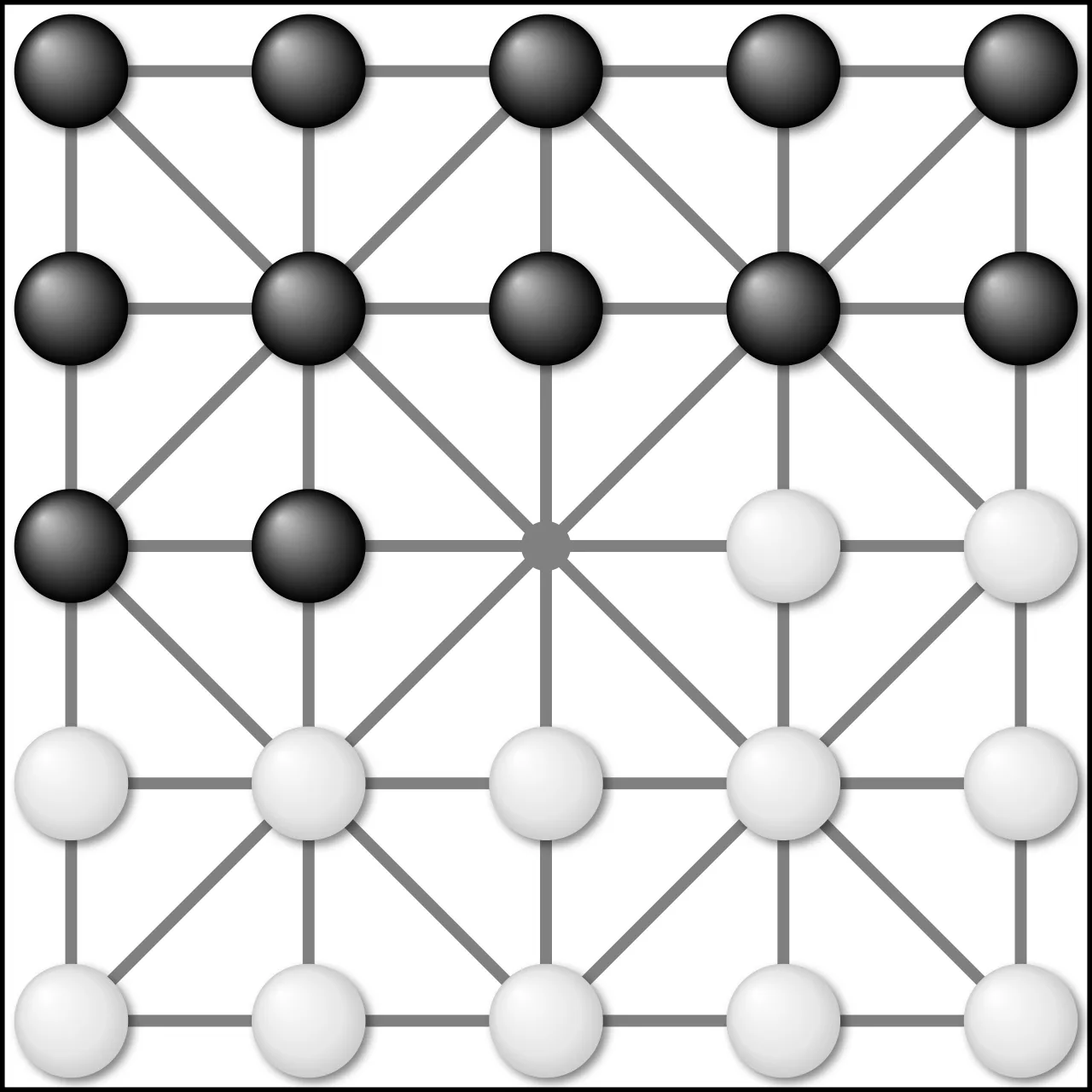 Alquerque board at starting position 2