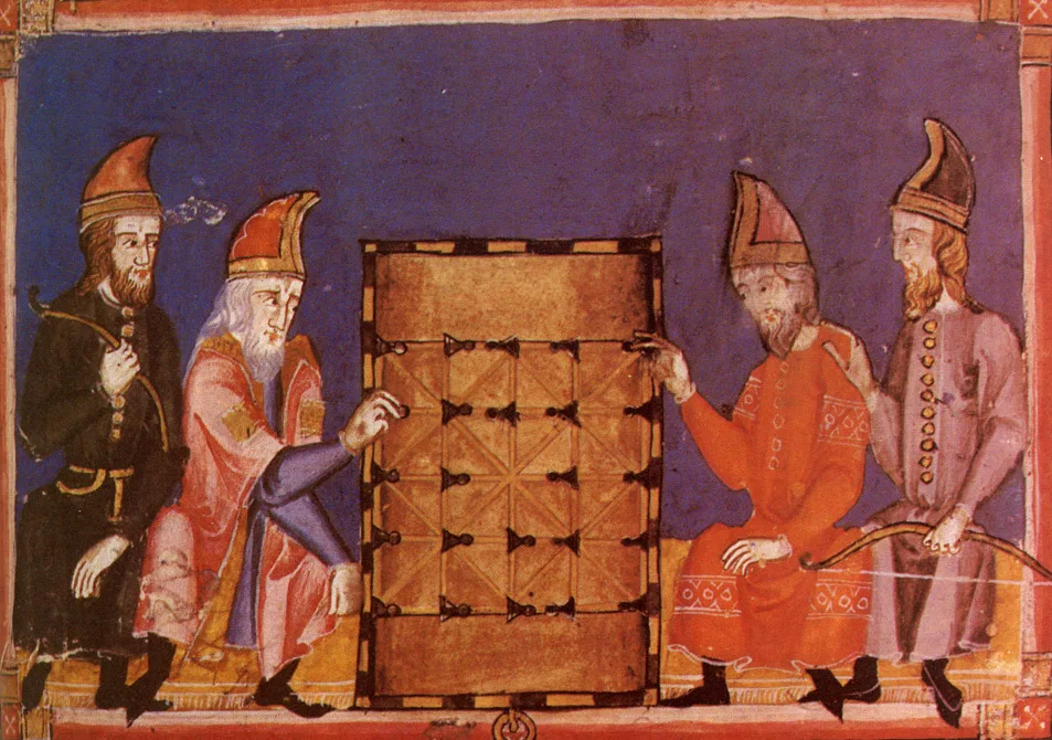 An illustration of the game in Libro de los juegos ('book of games')