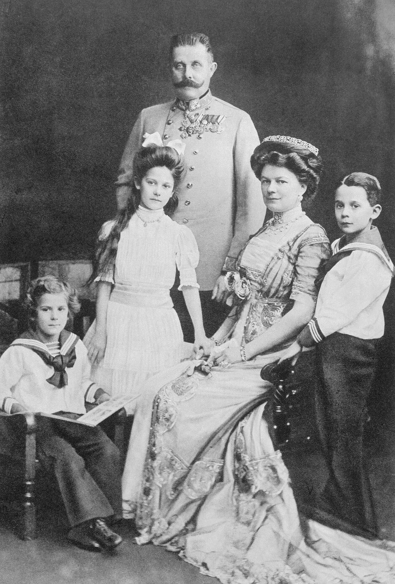 Archduke Franz Ferdinand with his wife Sophie, Duchess of Hohenberg, and their three children (from left), Prince Ernst 