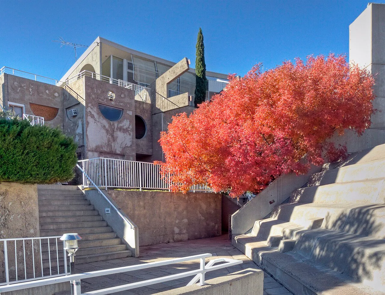 Part of the complex with fall foliage