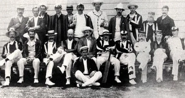 Authors v Artists cricket match in London, May 1903. Doyle is stood in the back row, 6th from left.