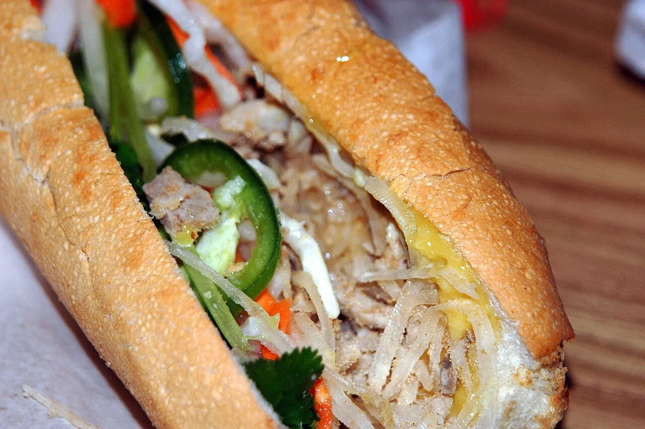 Bánh mì bì (shredded pork sandwich) at Eden Center