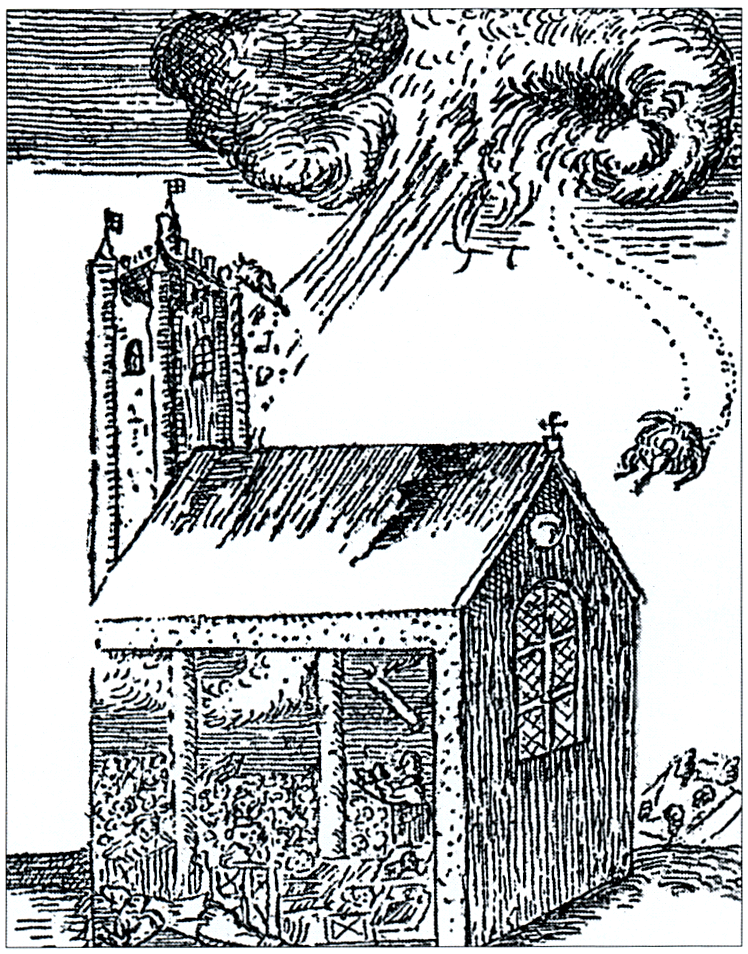 Contemporary woodcut of the Widecombe-in-the-Moor storm