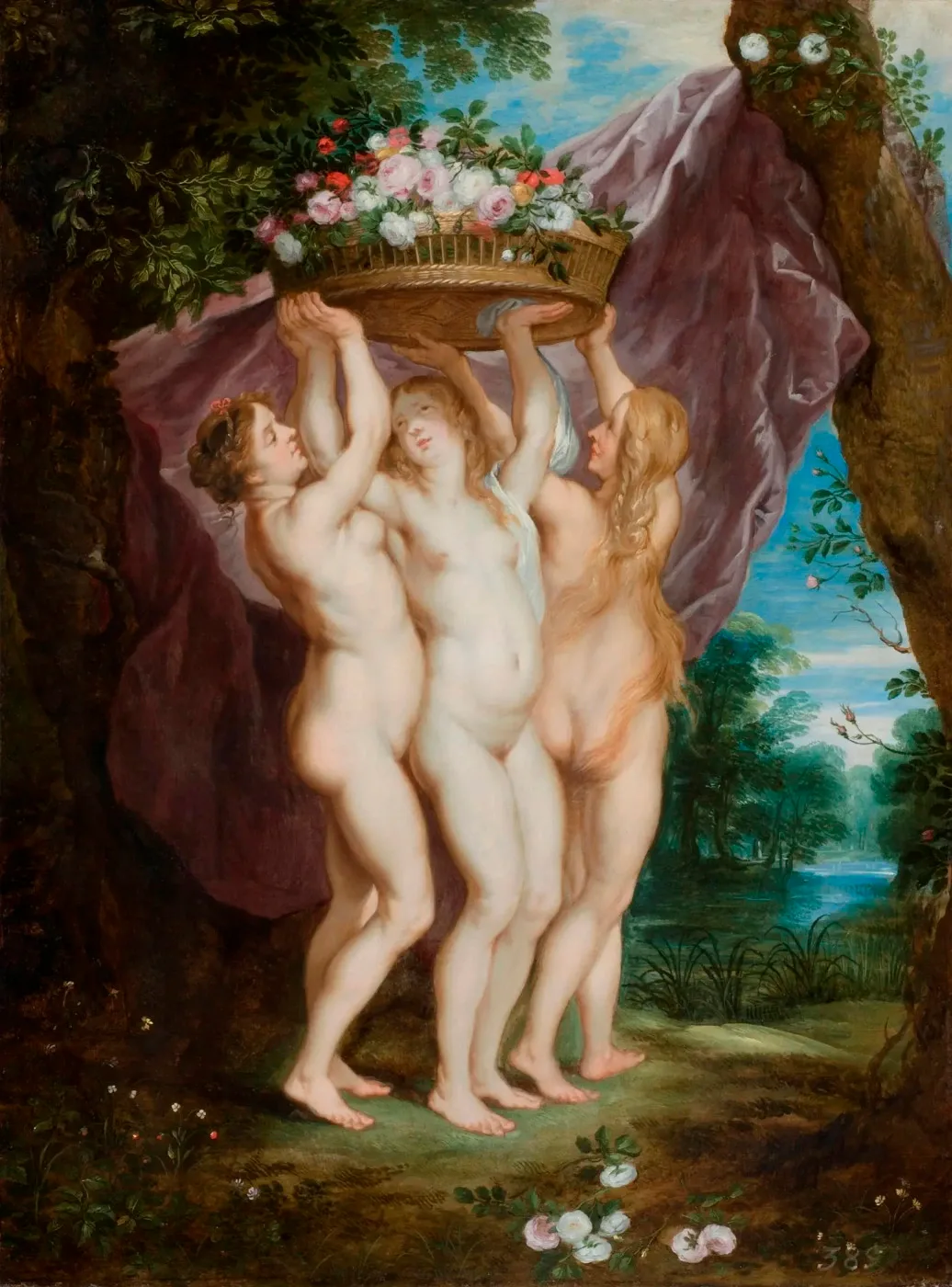 The Three Graces by Jan Brueghel the Younger (1635)