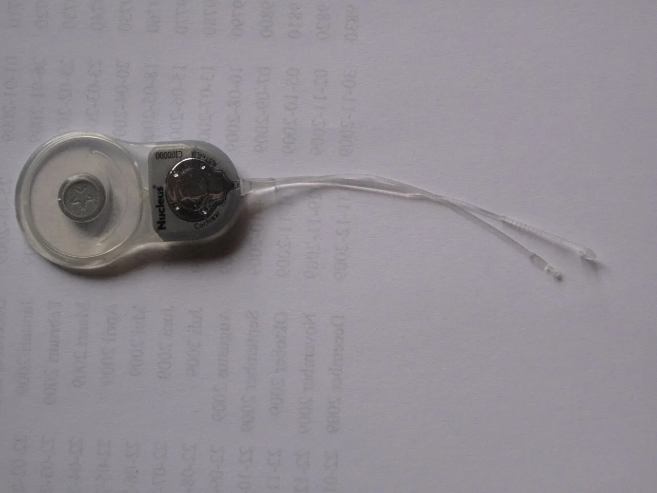 Internal components of a conventional device (not yet implanted)