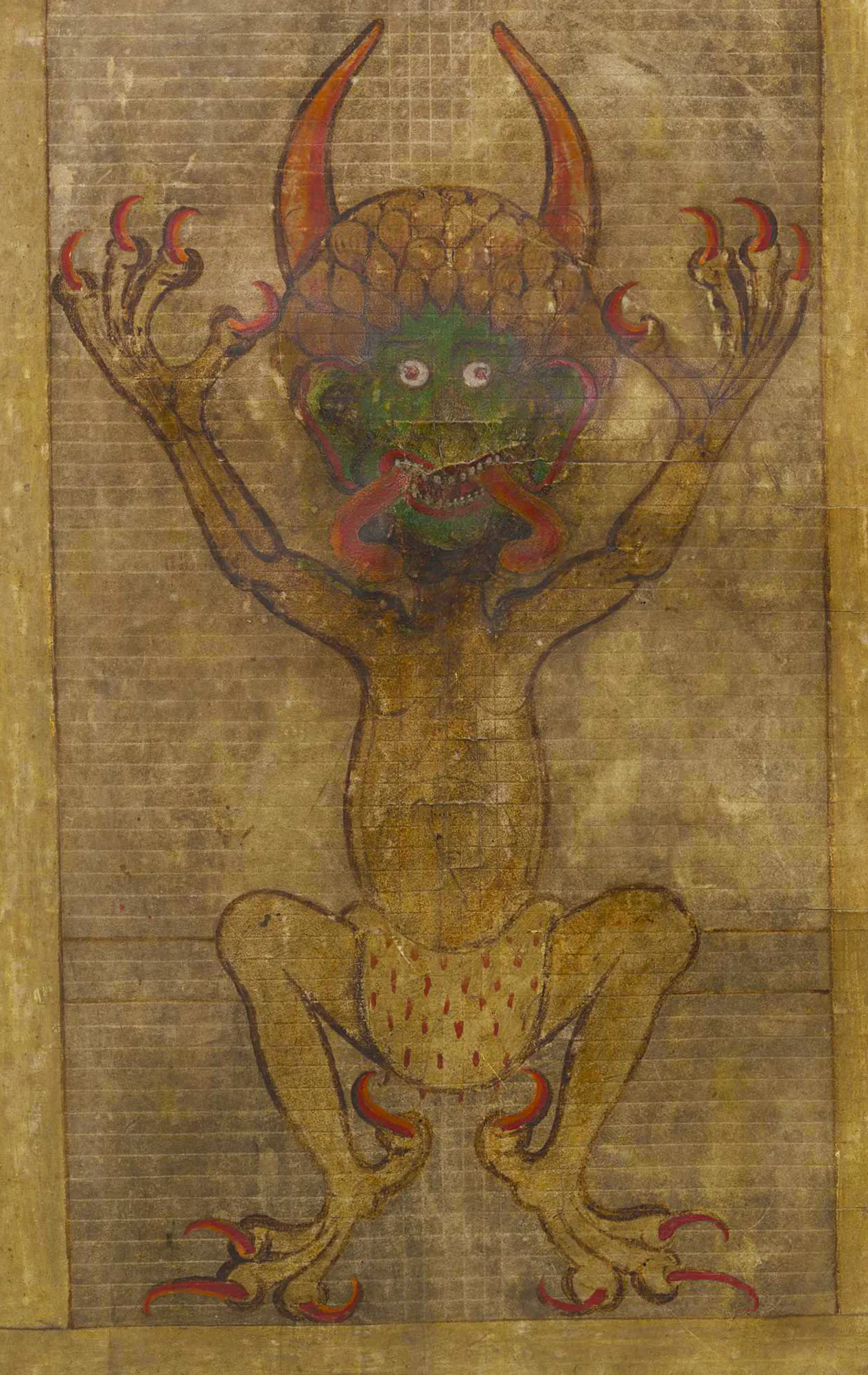 Illustration of the Devil on Codex Gigas, early thirteenth century