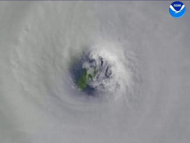 Cozumel seen through the eye of Hurricane Wilma