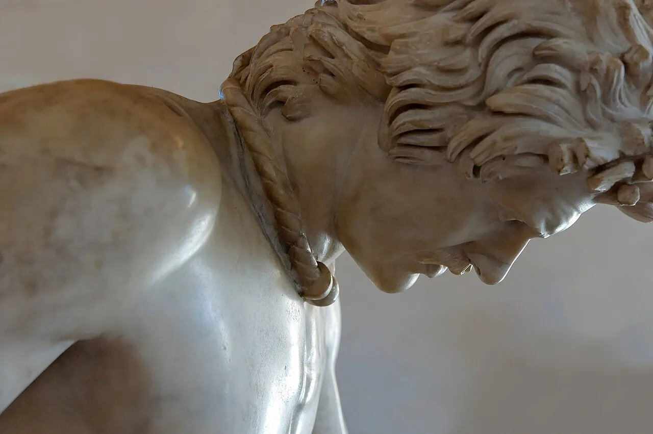 Detail showing his neck torc.