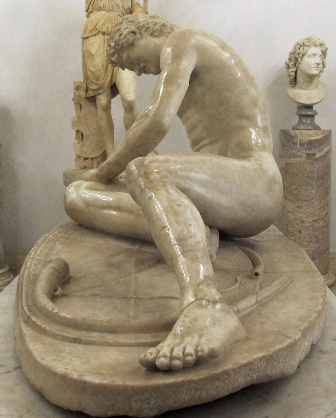 Sideview of the dying trumpeter