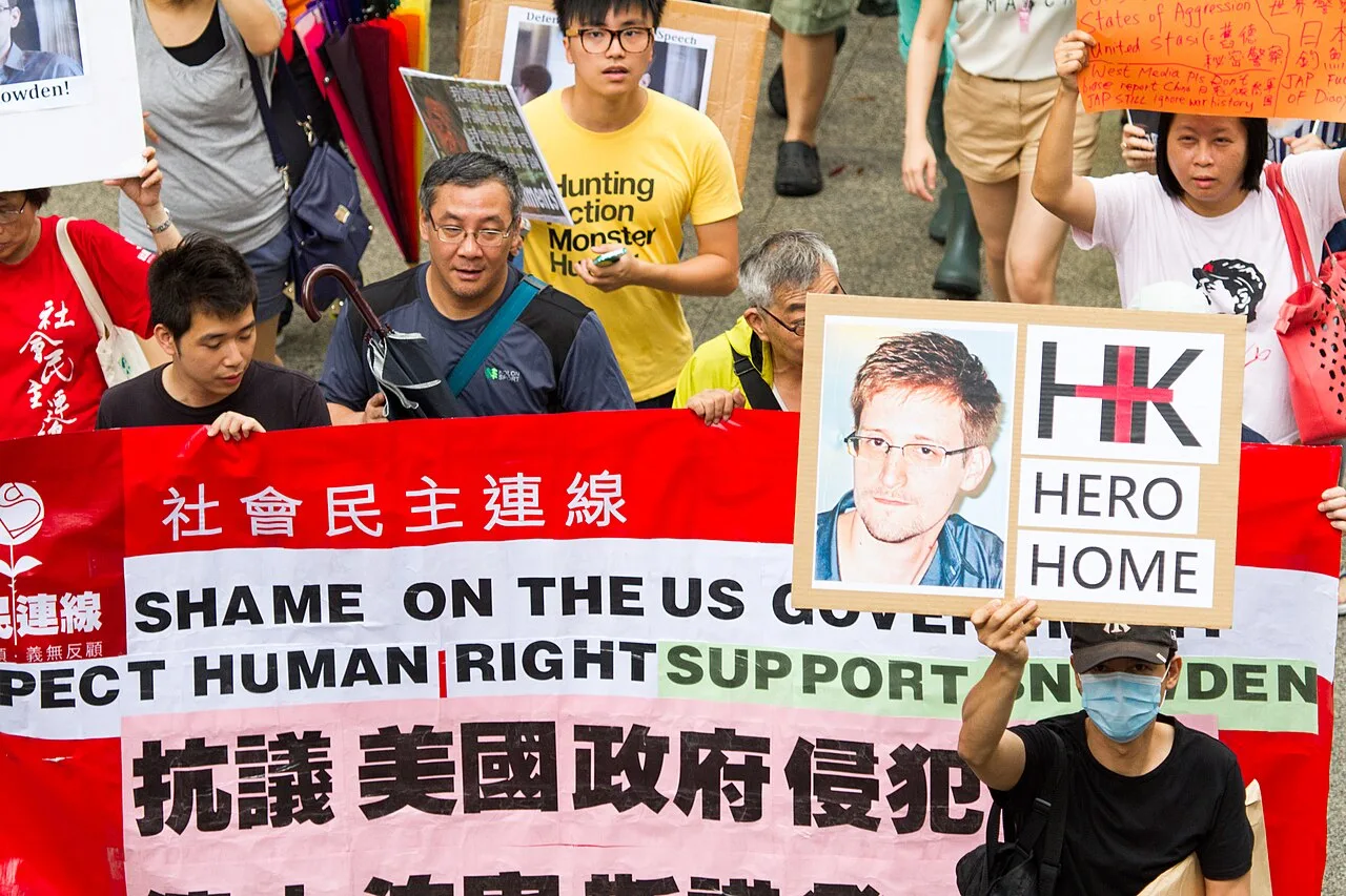 Hong Kong rally to support Snowden, June 15, 2013