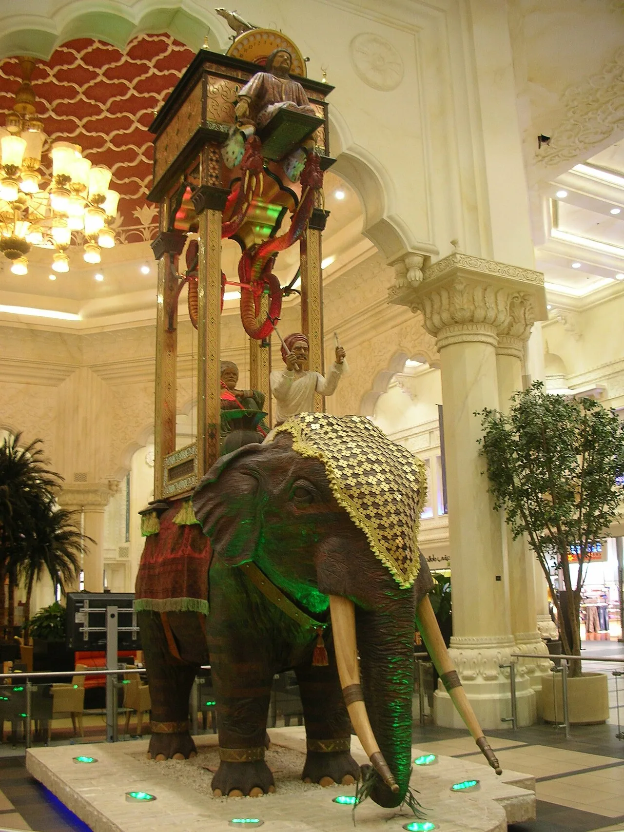 A reproduction of the elephant clock in the Ibn Battuta Mall, Dubai.