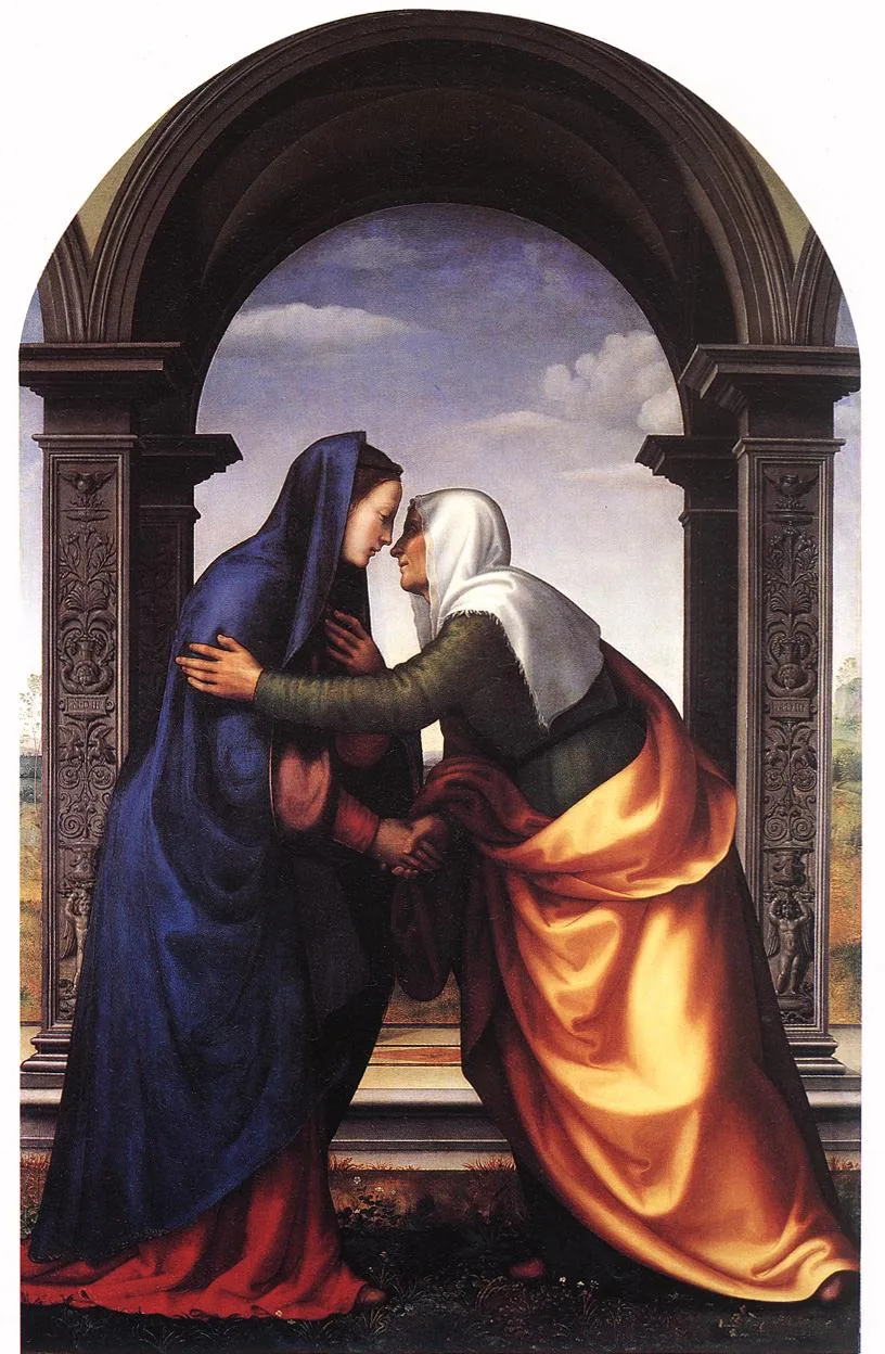 Mariotto Albertinelli's imagining of Elizabeth (right), here pictured with Mary