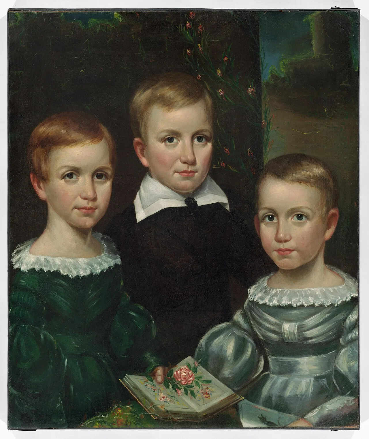 The Dickinson Children, with Emily on the left, c. 1840. From the Dickinson Room at Houghton Library, Harvard University