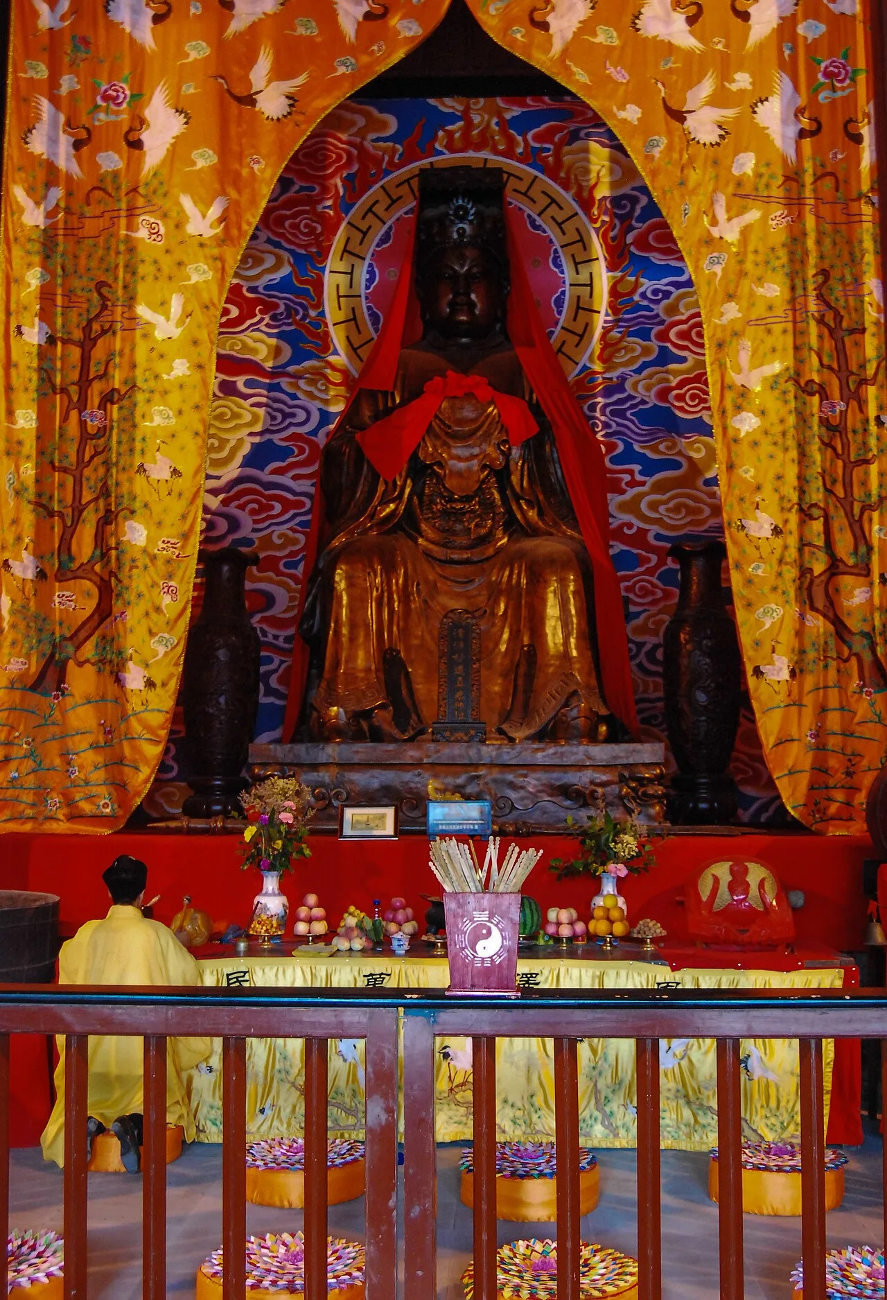 Statue of Erlang inside Erwang Temple, at Dujiangyan, Sichuan