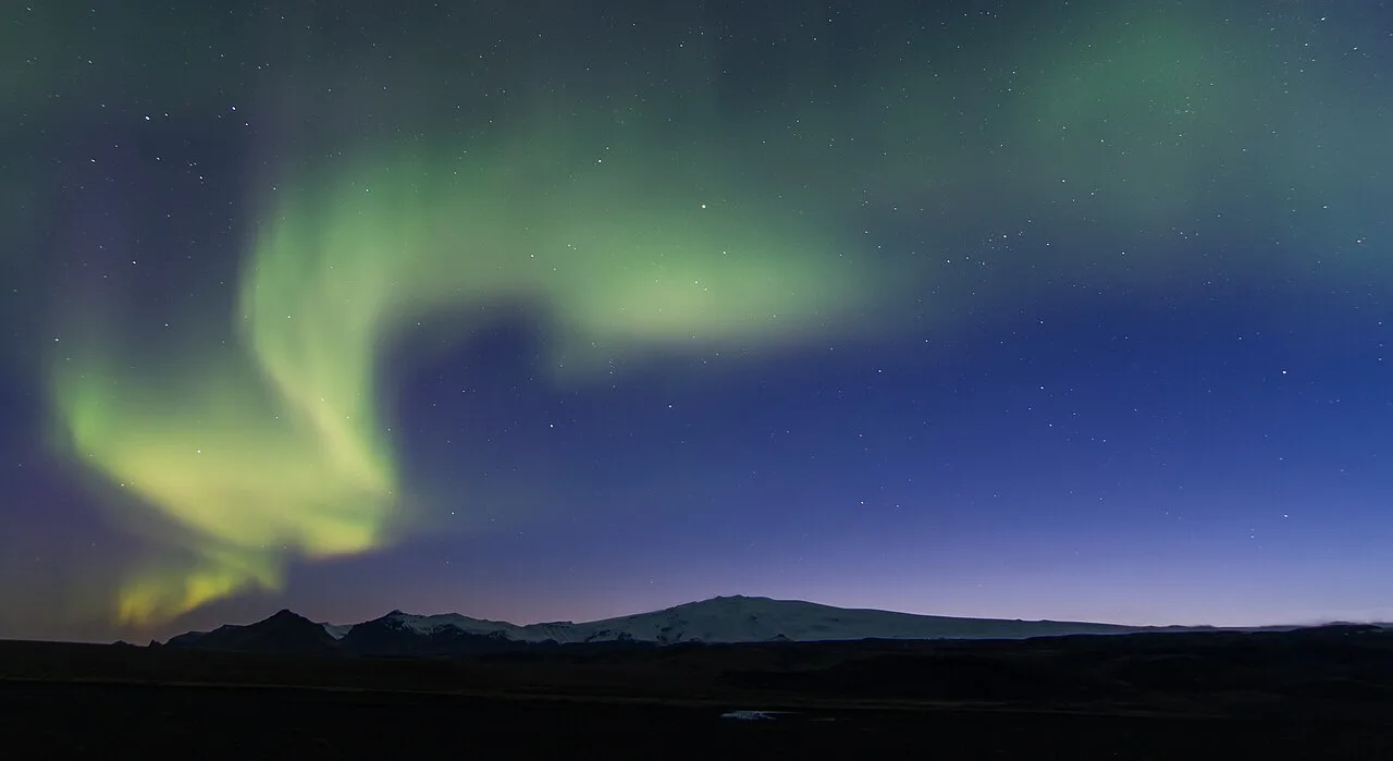 Eyjafjallajökull and the aurora.