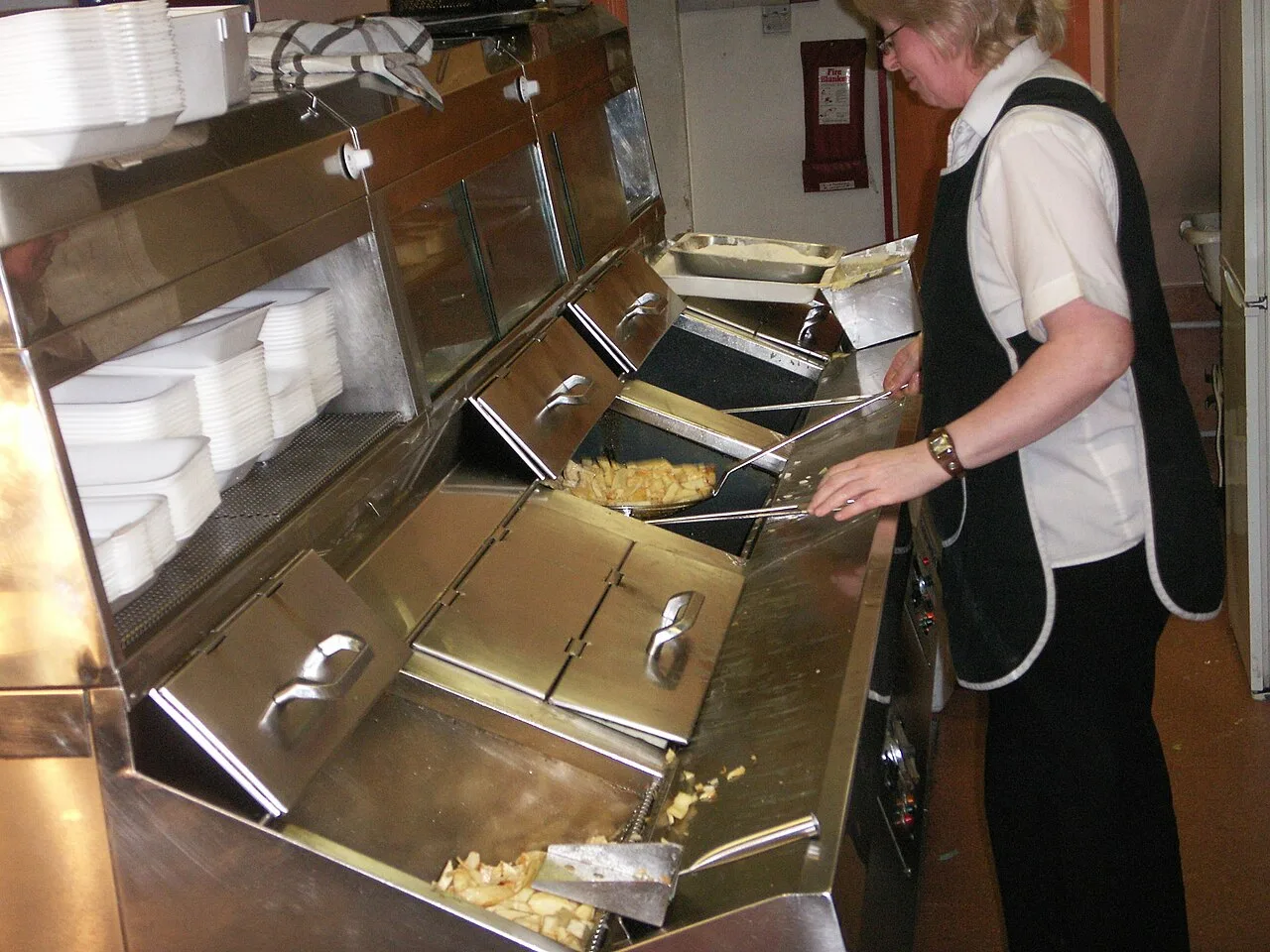 Frying range at a Portland Street establishment in Manchester in 2007