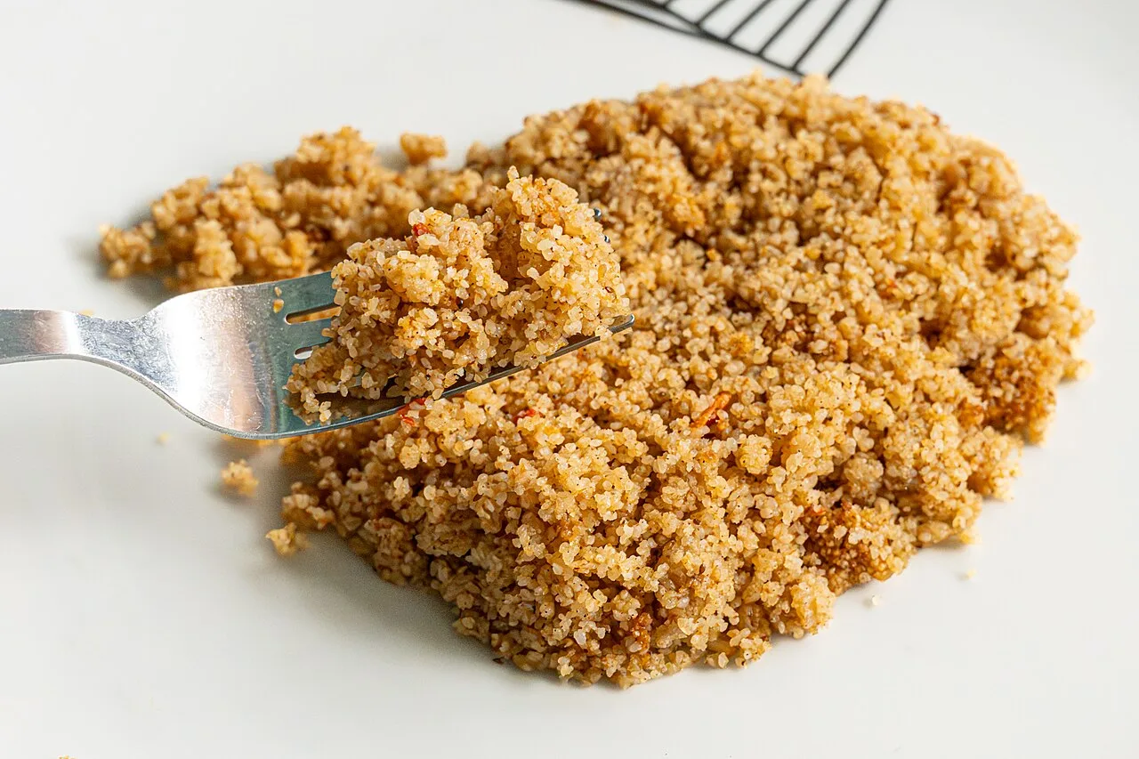 Fonio couscous served at the Restaurant du Fonio in Natitingou, Benin