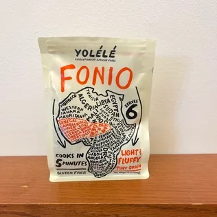A bag of Yolélé Foods' fonio, which was purchased from a luxury American supermarket