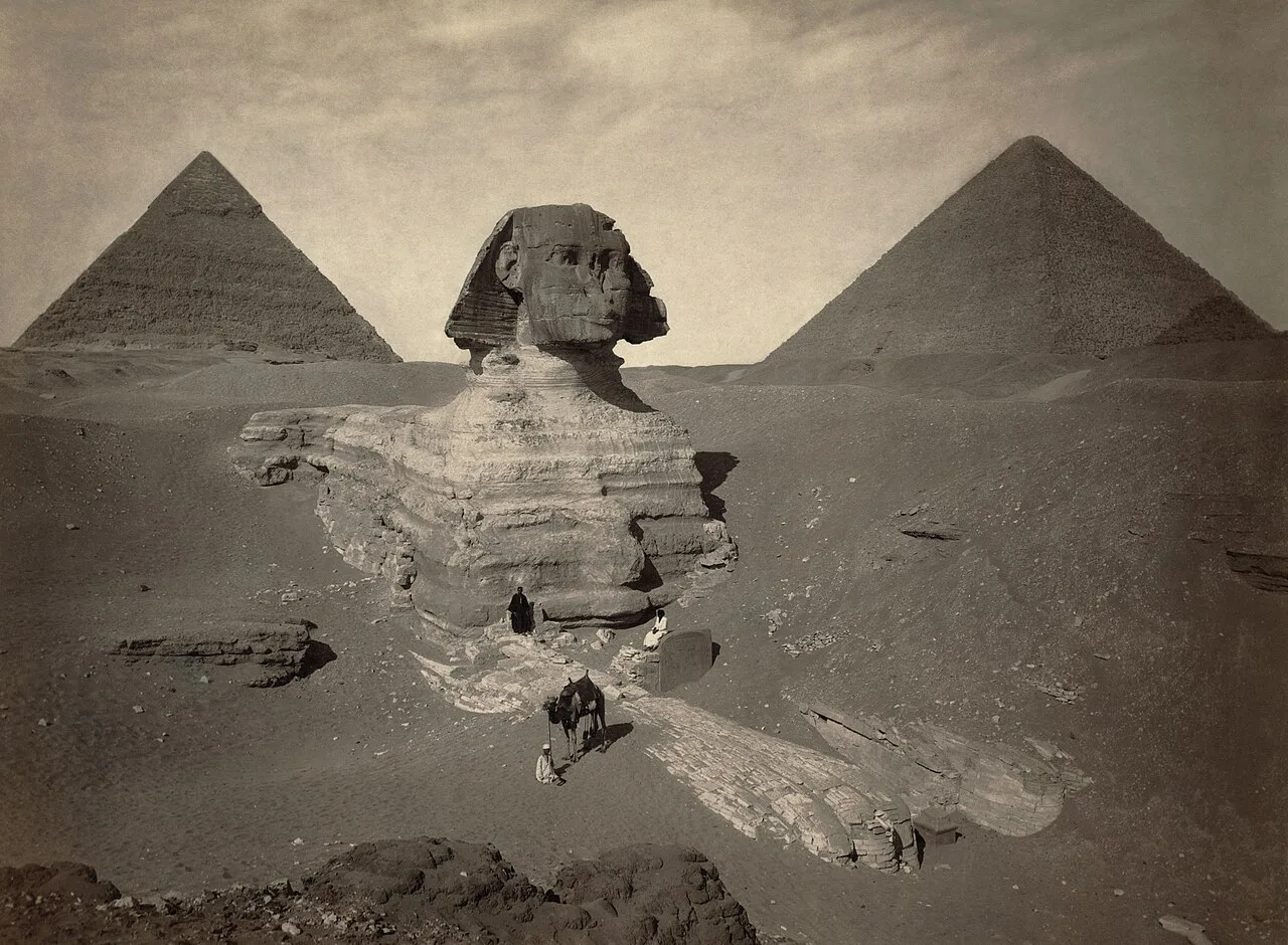 The Great Sphinx partially excavated, ca. 1883