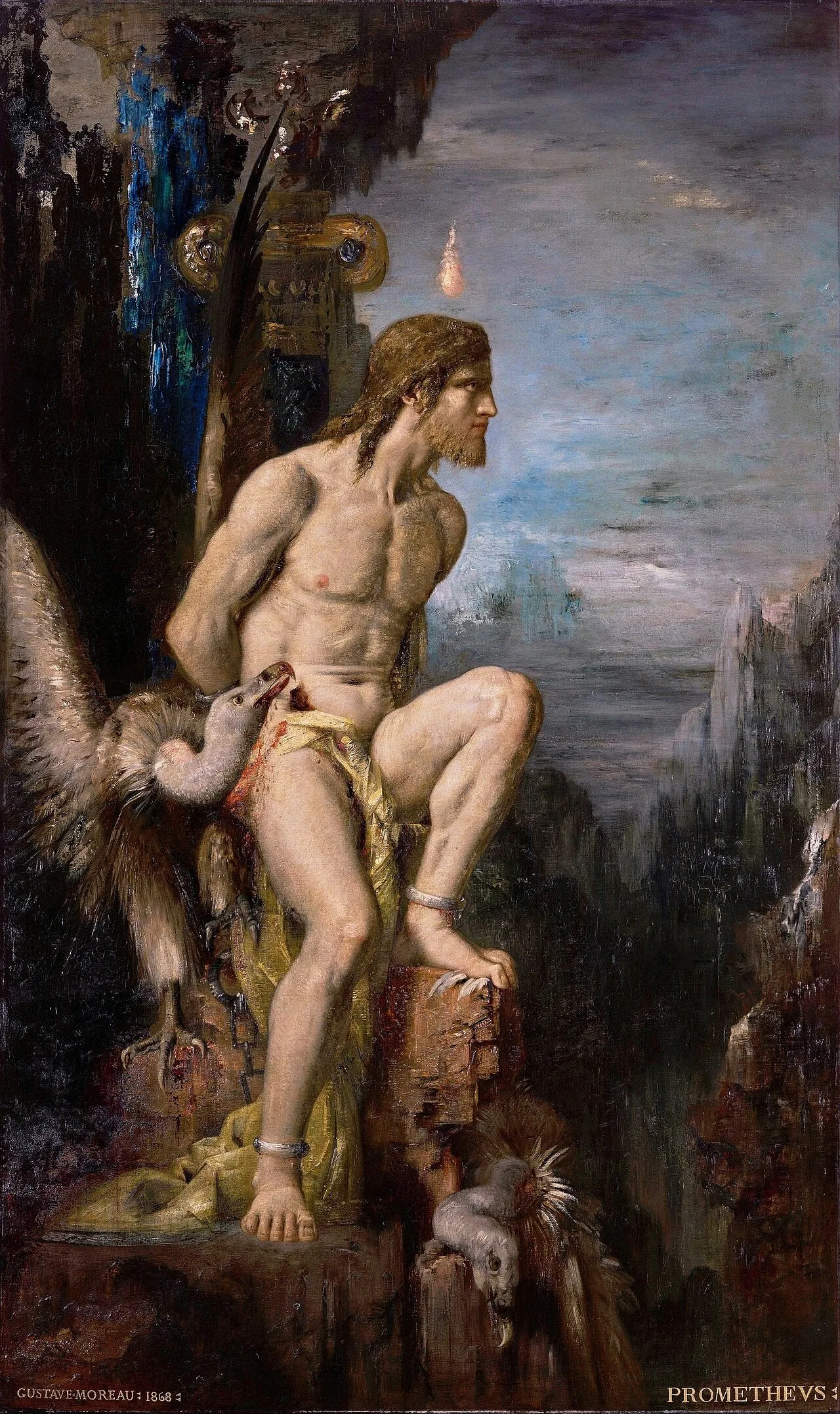 Prometheus (1868 by Gustave Moreau). The myth of Prometheus first was attested by Hesiod and then constituted the basis