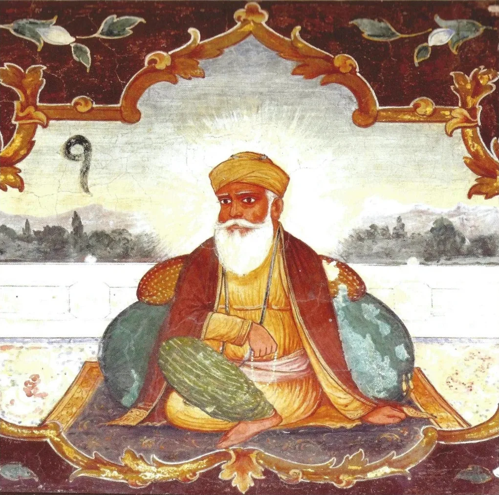 Fresco of Guru Nanak from Baoli Sahib, Goindwal