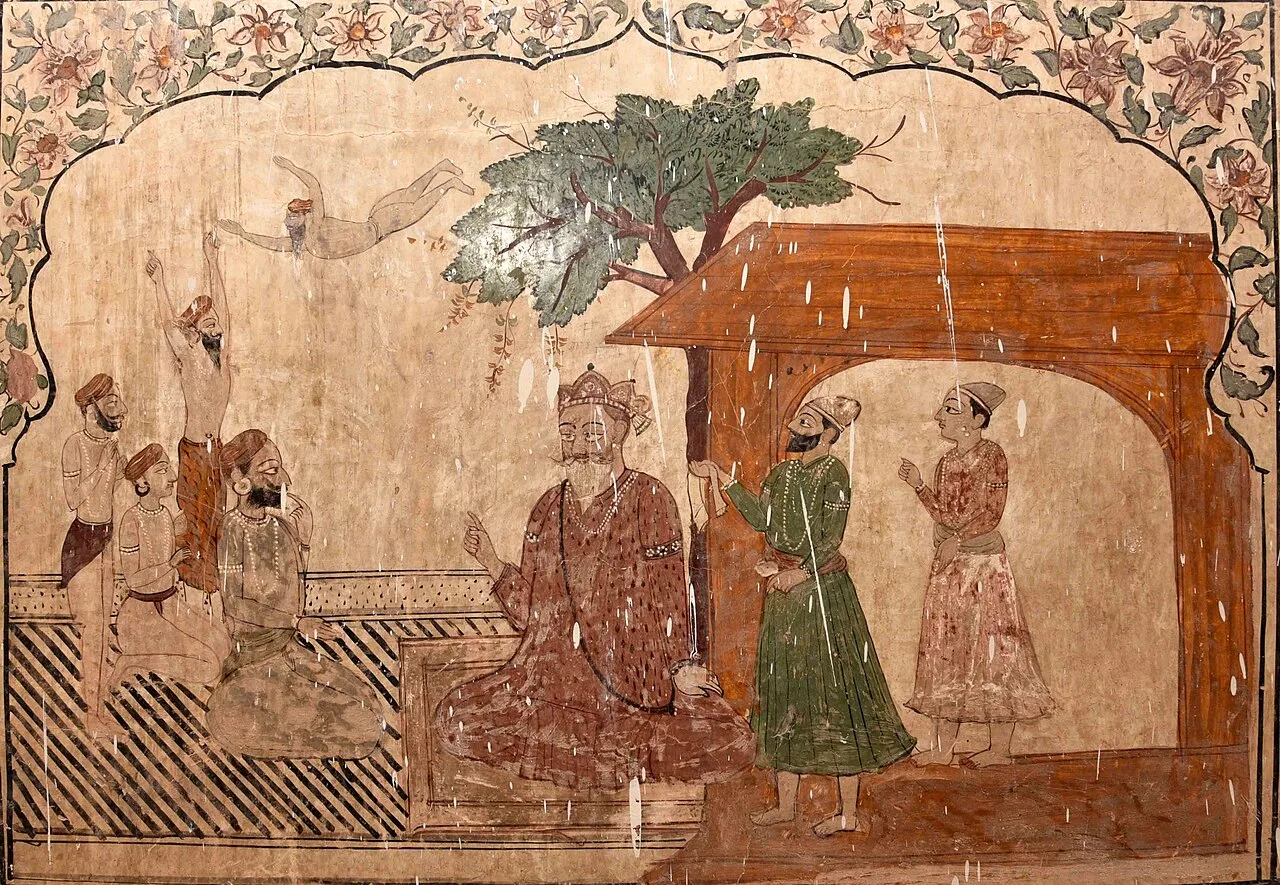 Mural of Guru Nanak from a Hindu temple in Jammu