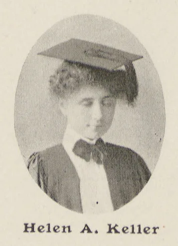 Keller in the Radcliffe College yearbook, 1904