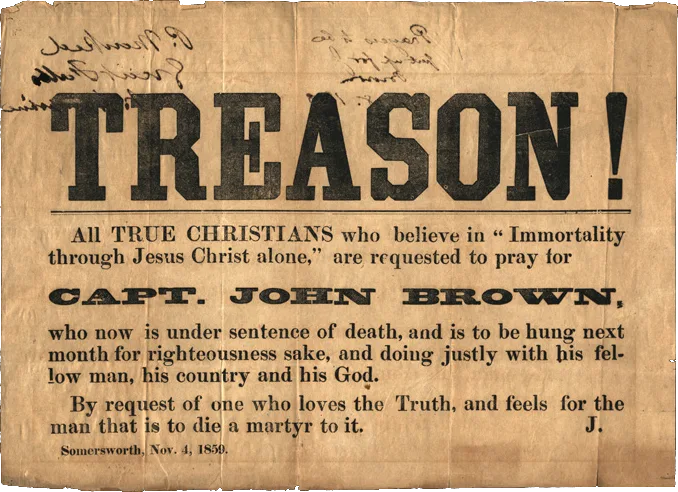John Brown "Treason" Broadside, 1859