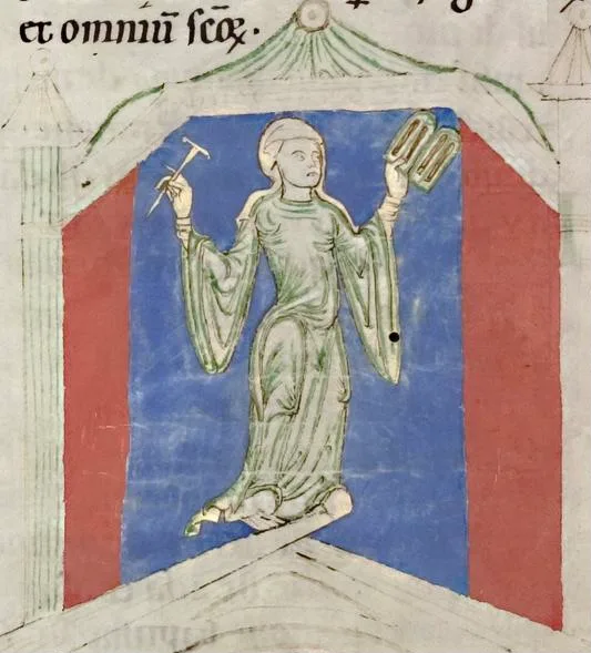 The Salem Scivias (1200), detail of St. Hildegard von Bingen