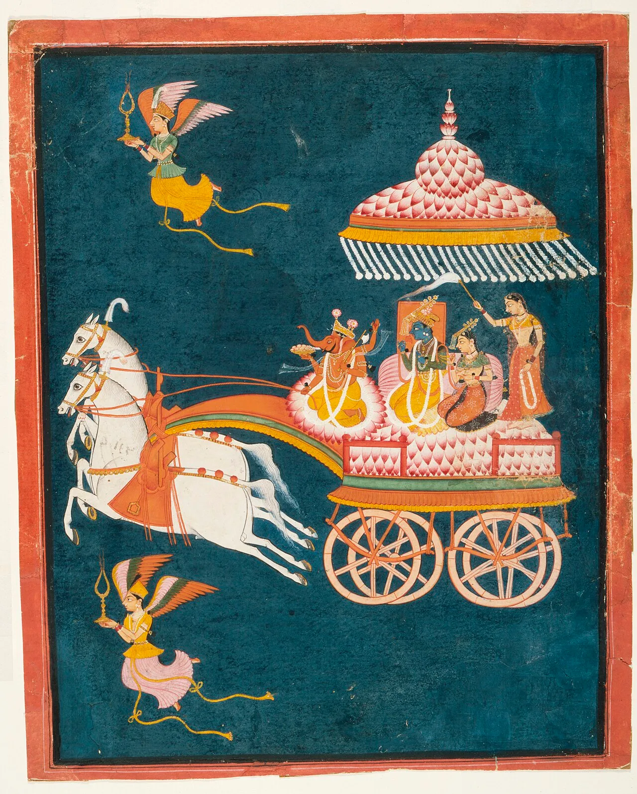 Krishna elopes with Princess Rukmini