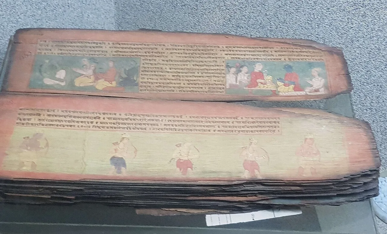picture of an illustrated manuscript of the Ramayan