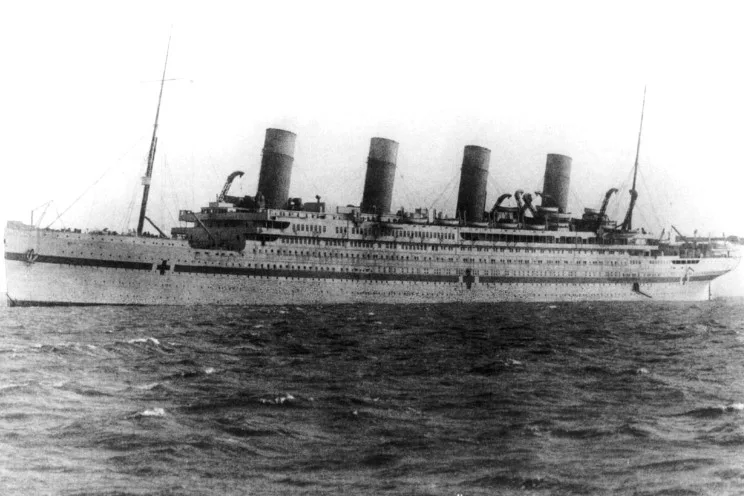 Britannic seen after her conversion to an operative hospital ship, c. January 1916