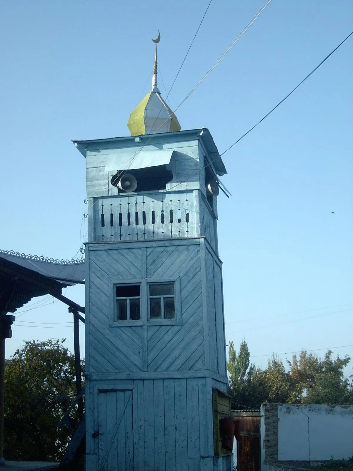 The minaret of the Dungan mosque in Karakol, Kyrgyzstan