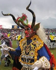 Supay, god of death, as interpreted in a carnival festival