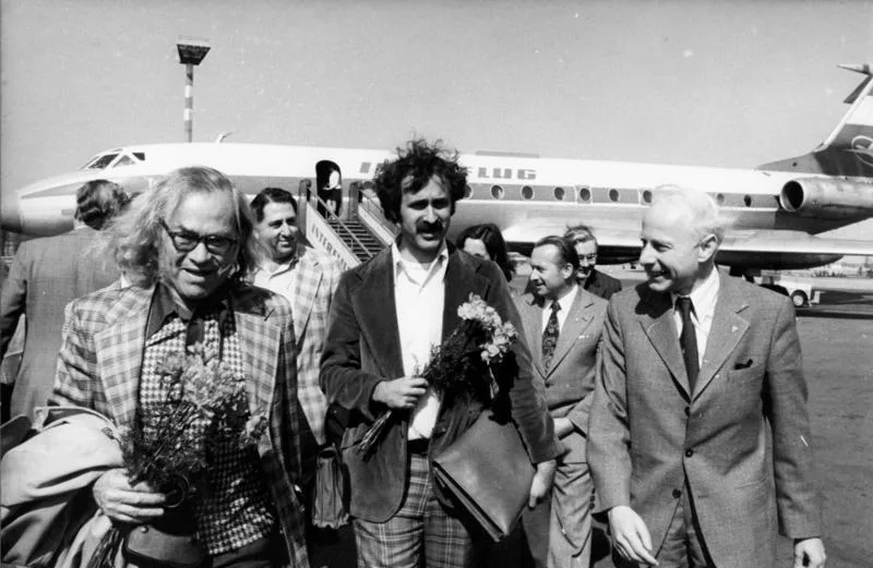 Morton Sobell (left), Marshall Perlin, Robert Meeropol, Franz Loeser, April 19, 1976