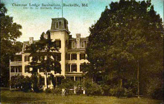 Hubbard spoke of interactions with psychiatrists at both St. Elizabeths Hospital in D.C. (top) and nearby Chestnut Lodge