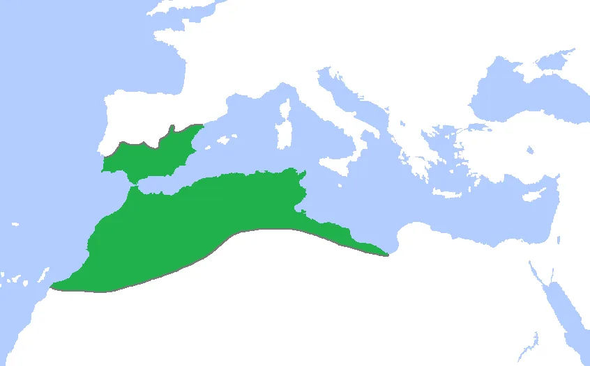 The dominion of the Almohad Caliphate at its greatest extent, c. 1200