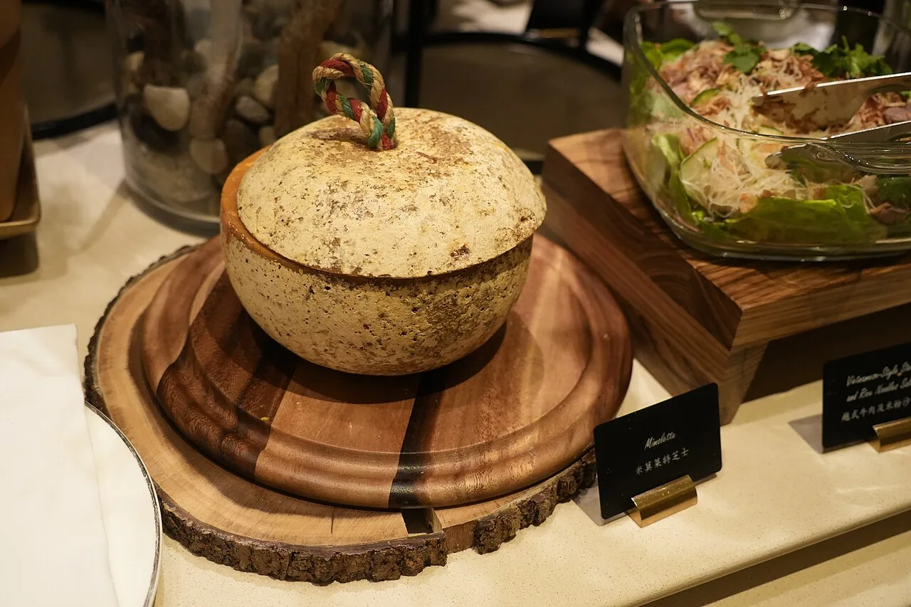A Mimolette on the desk