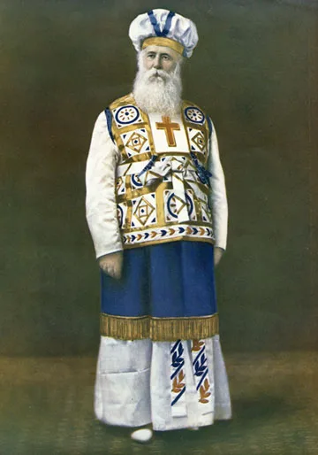 Alexander Dowie in his robes as "Elijah the Restorer"
