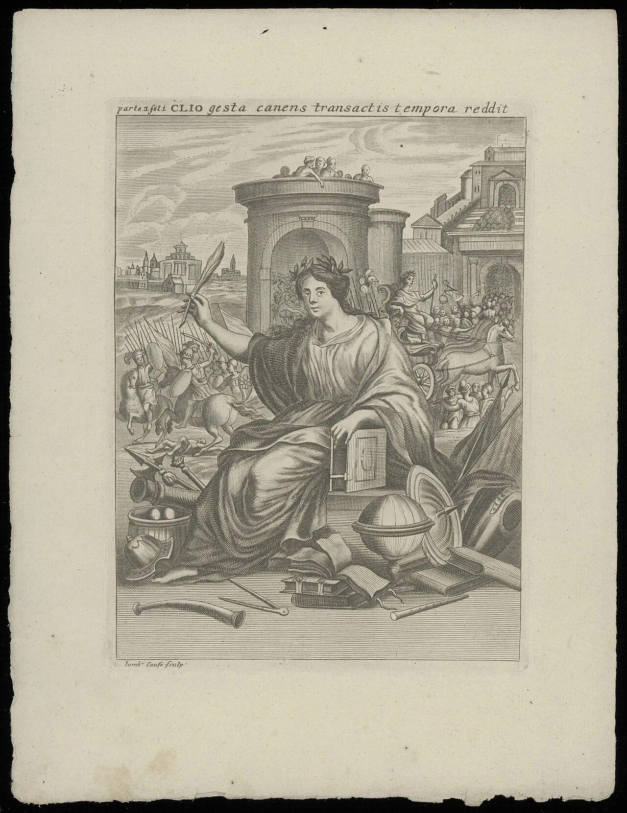 Print of Clio, made in the 16th–17th century. Preserved in the Ghent University Library.[2]