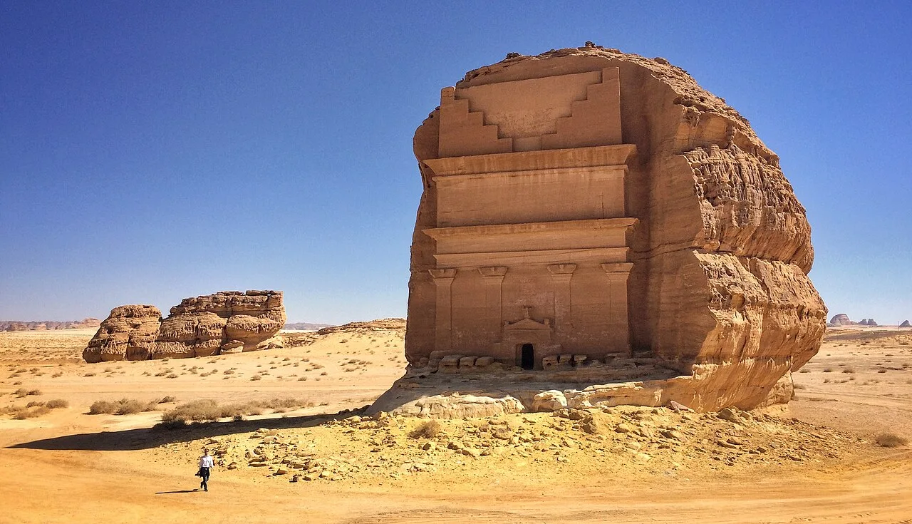 A Nabataean tomb, Qasr al-Farid, part of Mada'in Saleh archaeological site, located at al-Ula, Hejaz, Saudi Arabia