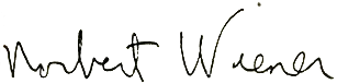Sign of N. Wiener