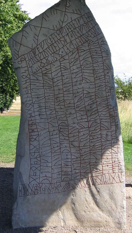 The Rök runestone (Ög 136), located in Rök, Sweden, features a Younger Futhark runic inscription that makes various refe
