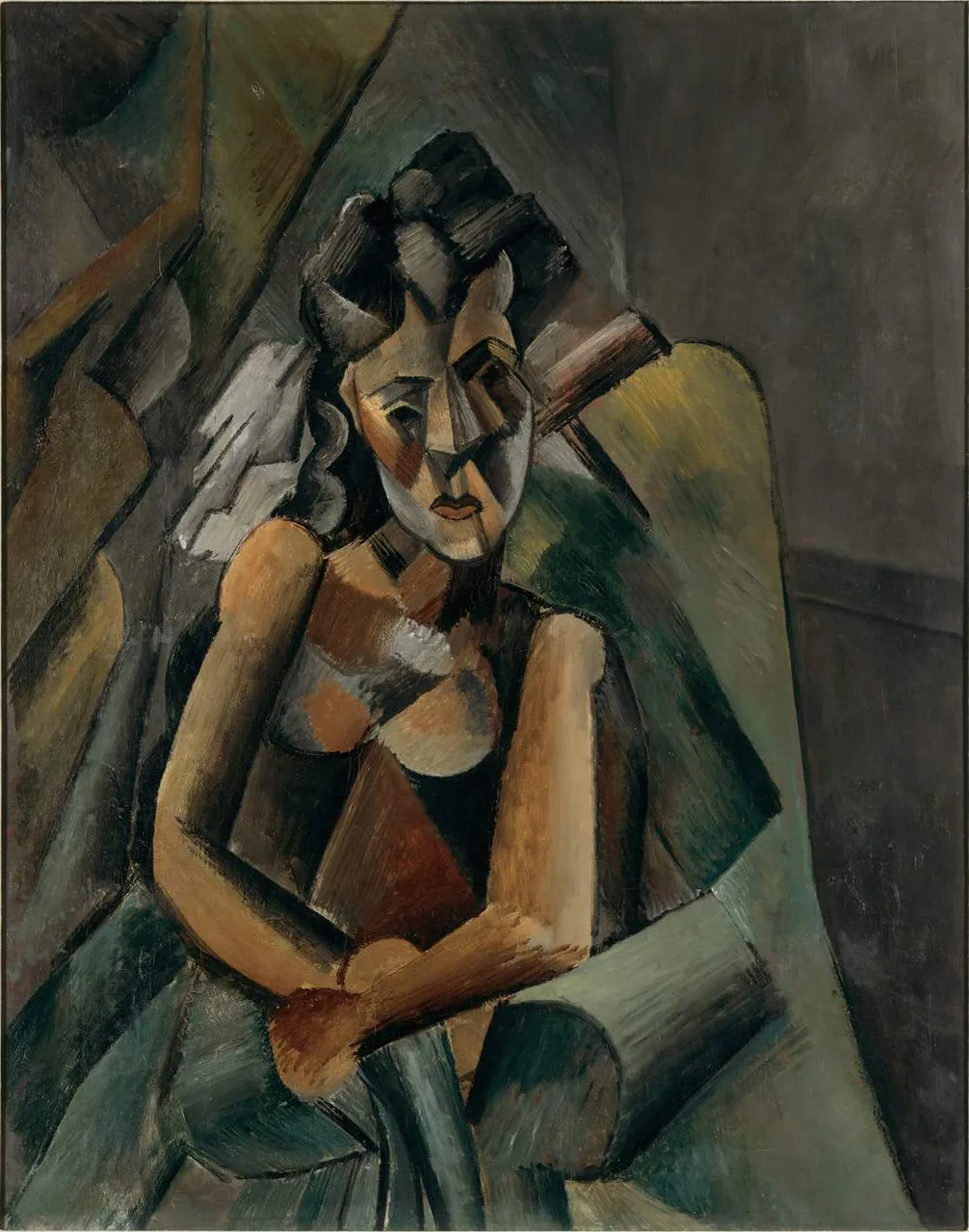 1909, Femme assise (Sitzende Frau), oil on canvas, 100 × 80 cm (39 × 31 in), Staatliche Museen, Neue Nationalgalerie, Berlin