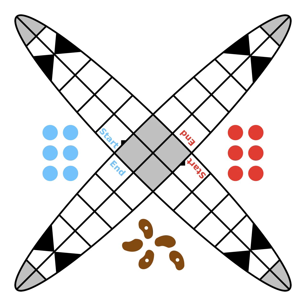 Patolli board and pieces
