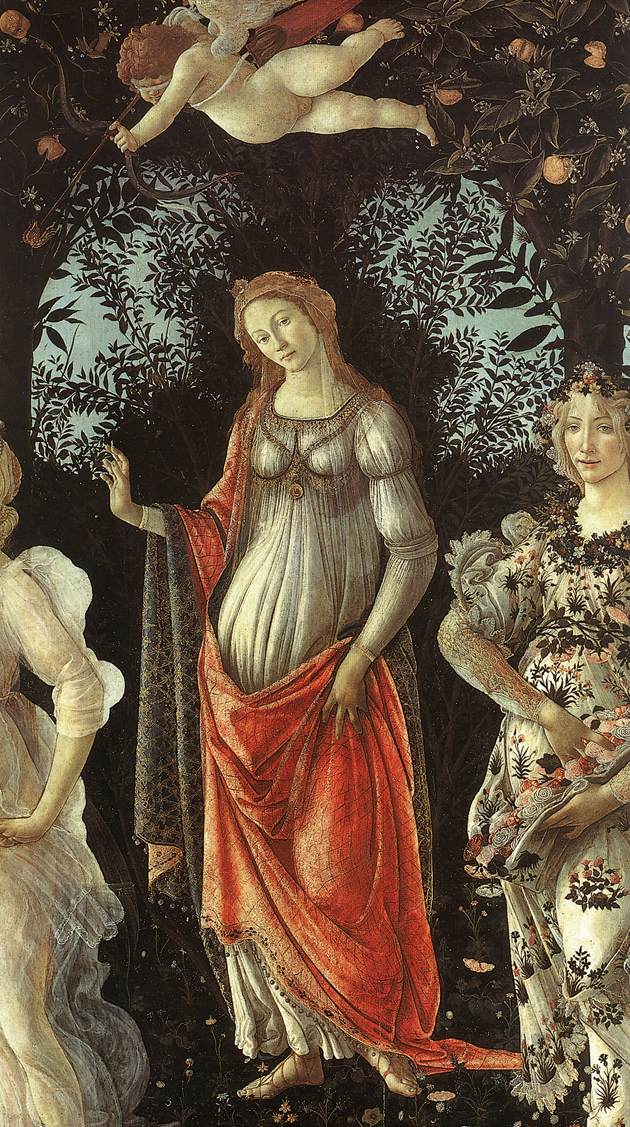 Venus standing in her arch.