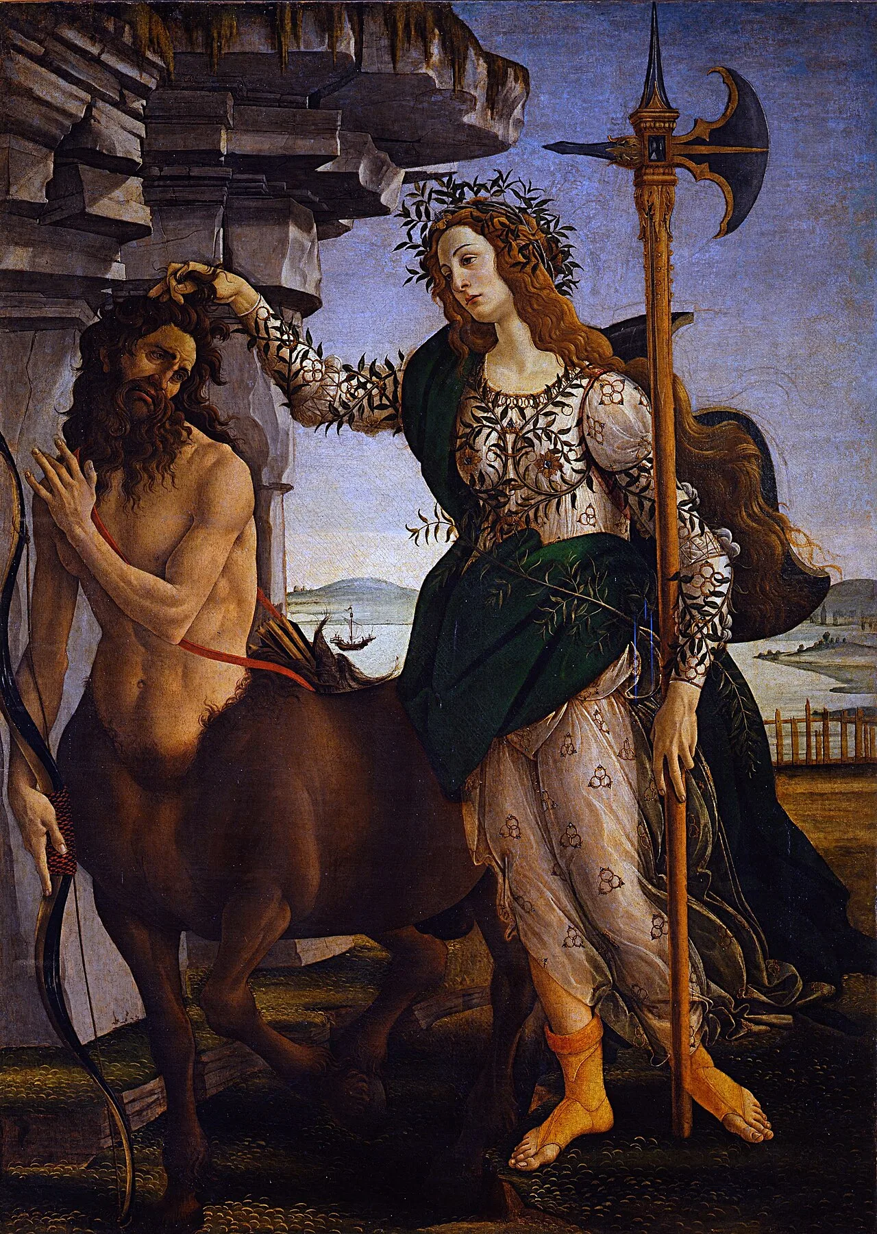 Botticelli's Pallas and the Centaur (1482) has been proposed as the companion piece to Primavera.[30]